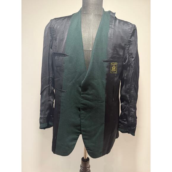 Oxxford Clothes Connolly's Cashmere Suit Jacket Dark Green Herringbone Sz 42 JL - Picture 8 of 16